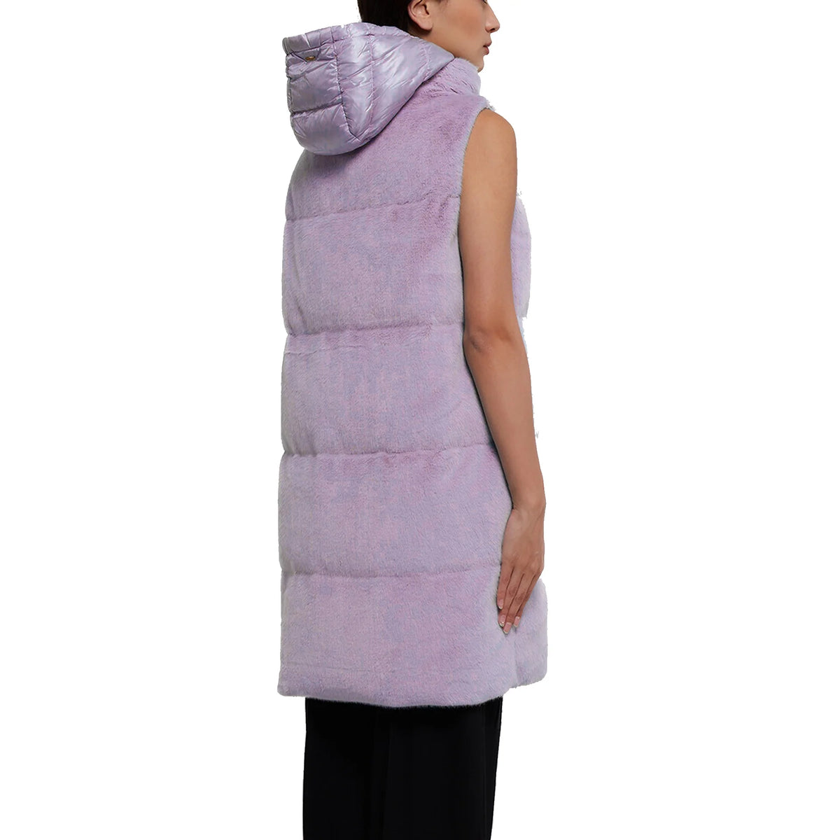 HERNO Faux Fur Sleeveles Coat