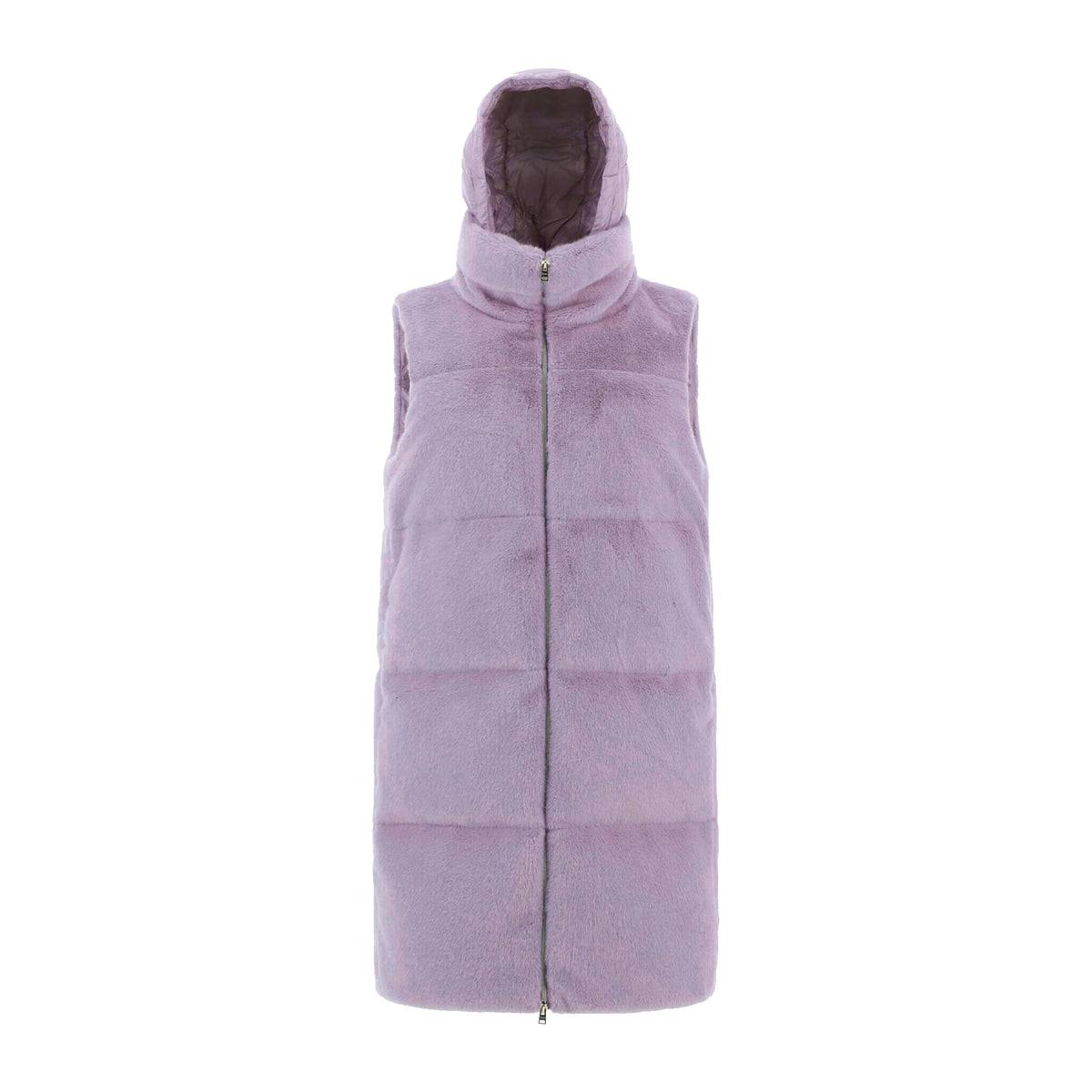 HERNO Faux Fur Sleeveles Coat